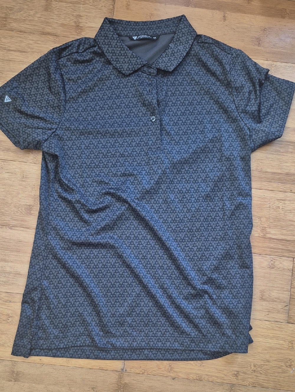 Black Patterned Polo Shirt for Kids - Athletic Short Sleeve